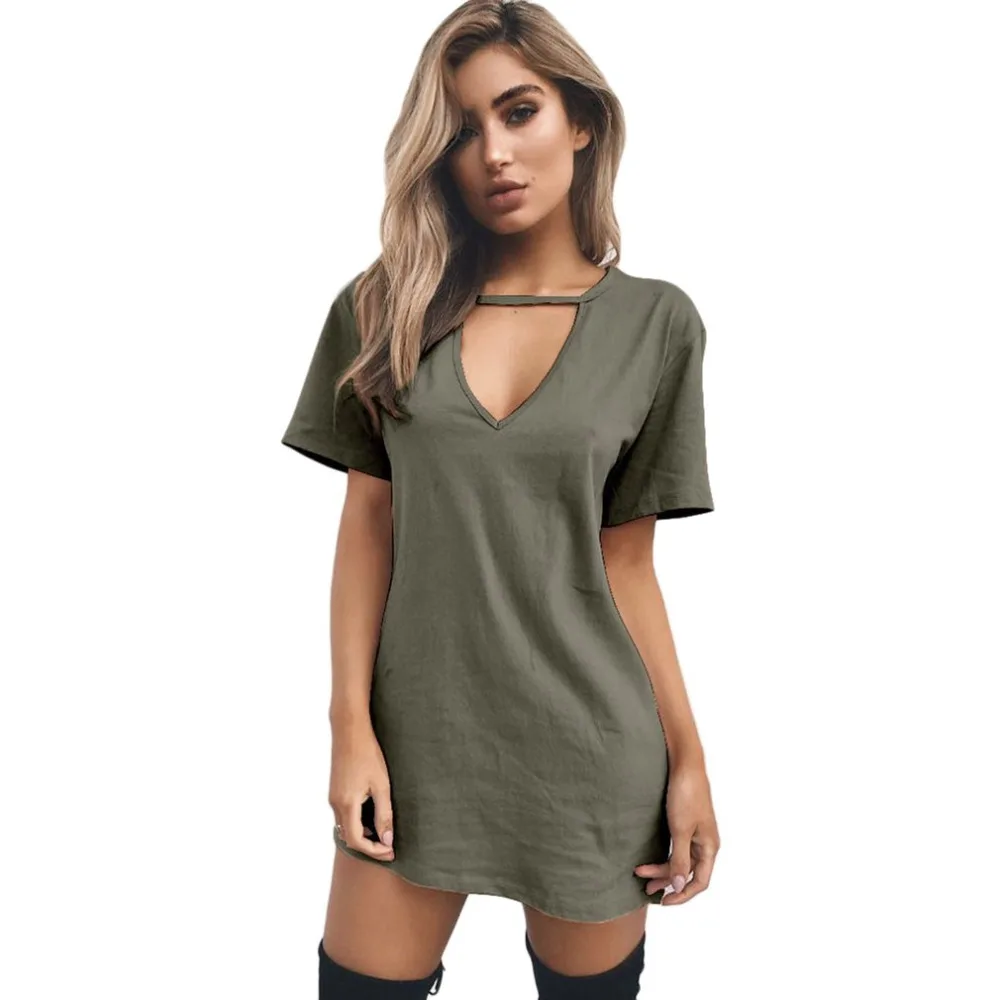 Женская летняя футболка с v образным вырезом коротким рукавом и глубоким