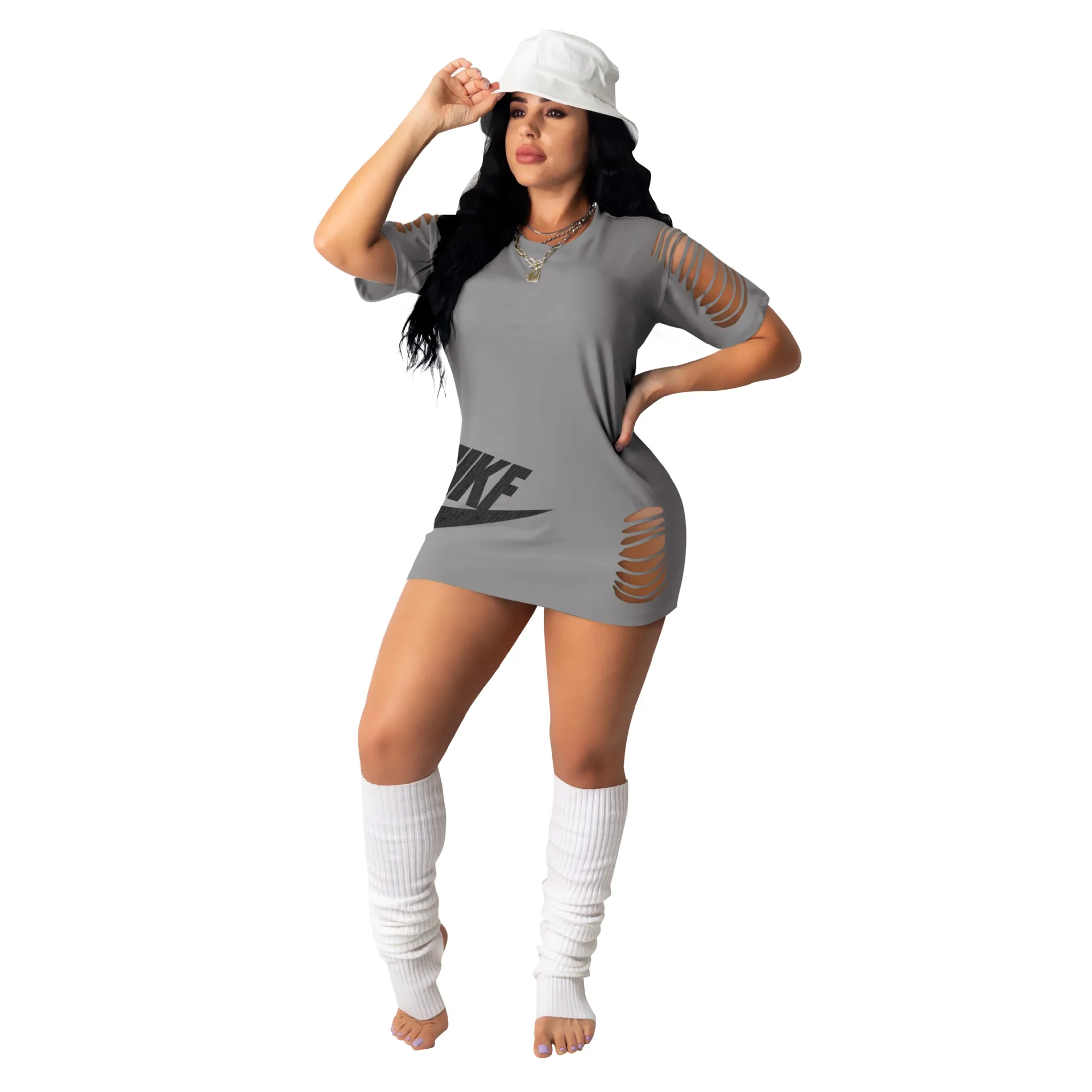 

Ursuper Summer European and American Women's Clothing Fashion Burning Flower Dress Embroidered Dress Short Skirt