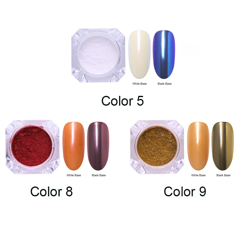 3pcs-Set 5 Яркие Блестки для ногтей порошок пыль хром пигмент пыль ослепительный салон микро Голографический лазерный порошок для DIY украшения для ногтей - Цвет: 3pcs-Set 5