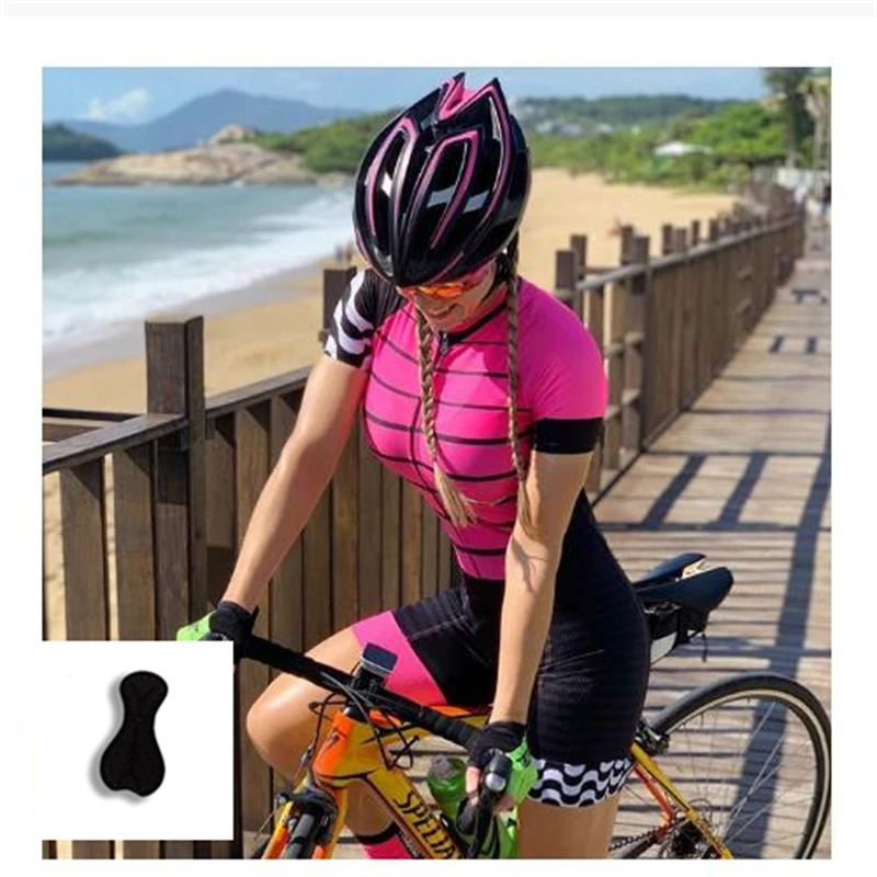 Sleeve Macaquinho Ciclismo Feminino  Jersey Jumpsuit long Sleeve Macaquinho Ciclismo Feminino Set Gel Pad Jumpsui