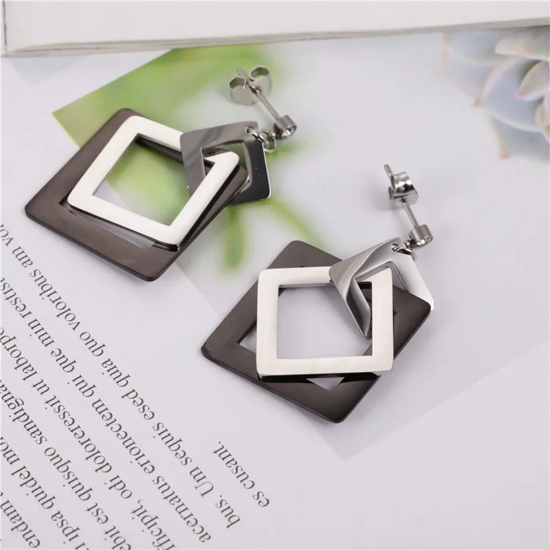 Серьги-подвески женские из нержавеющей стали розовое золото | Украшения и