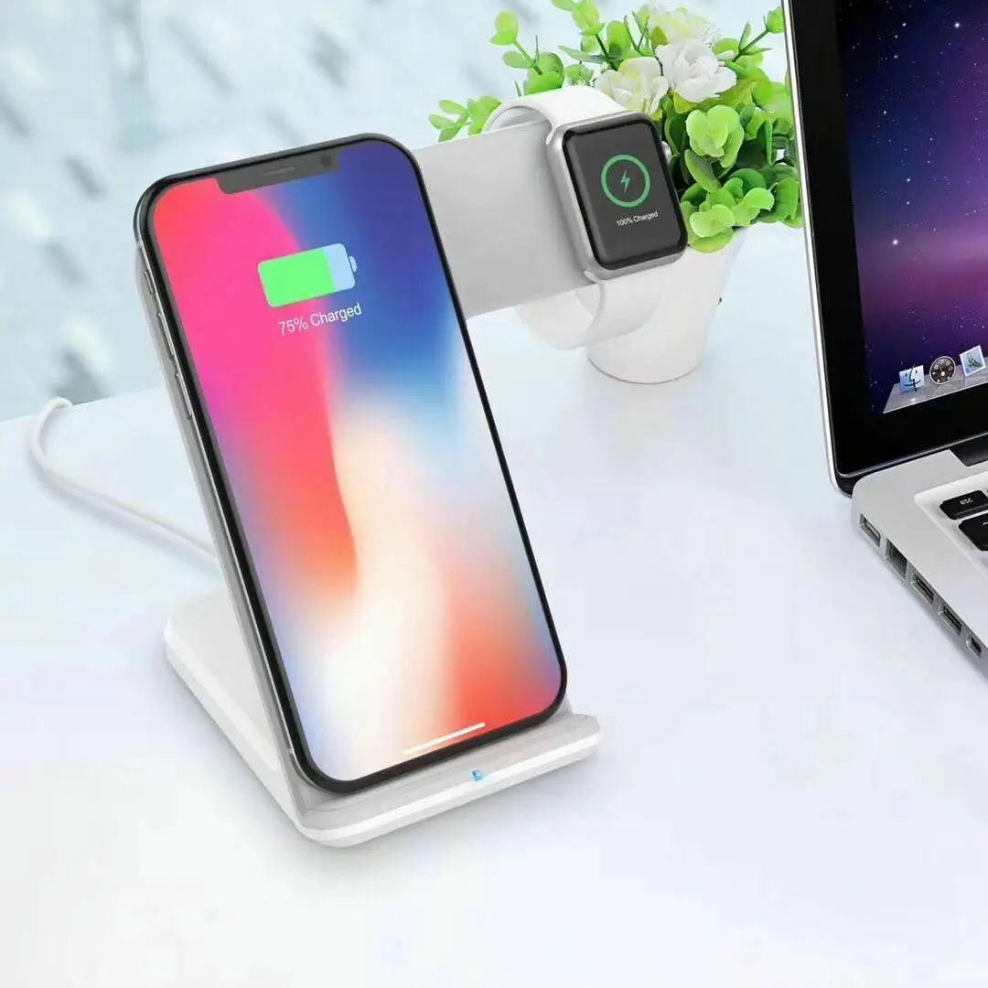 10 Вт Qi Беспроводное зарядное устройство для Apple Watch 4 3 2 1 2в1 быстрая зарядная док-станция для iPhone 11 XS XR X 8 для samsung S10 S9