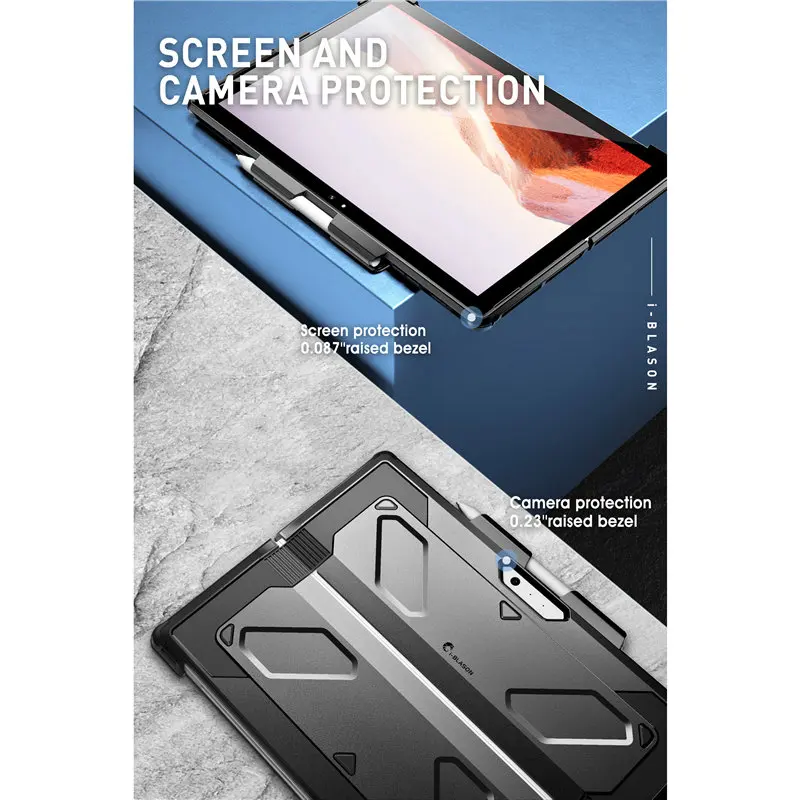 I-BLASON For Microsoft Surface Pro 7 (2019) / 6 (2018) /Pro 5 4 Armorbox Heavy Duty Dual Layer Case With Pencil Holder | Компьютеры и