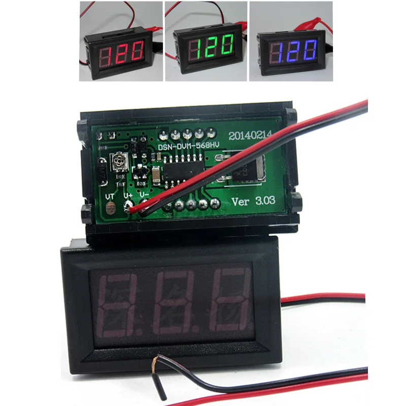 0 56 Цифровой вольтметр DC5 120V/DC 5 в до 120 цифровой напряжение Панель метр для 12 В 24 96