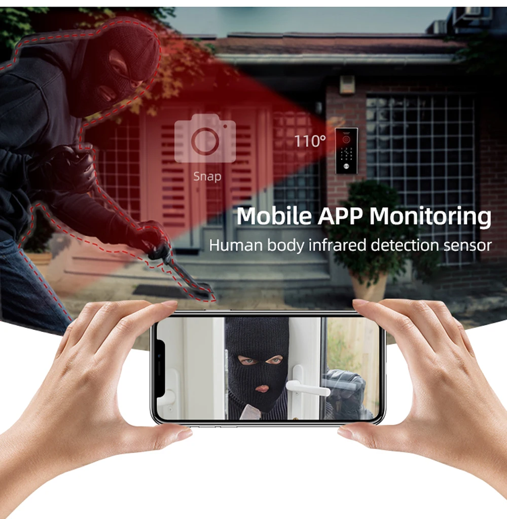 Tuya Smart App Remote Unlock WiFi POE IP Video Door Phone Intercom System Motion Detection Code Keypad RFID Camera | Безопасность и