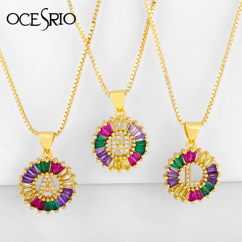 Новое поступление Радужное золото микро подвеска CZ кубический цирконий A-Z