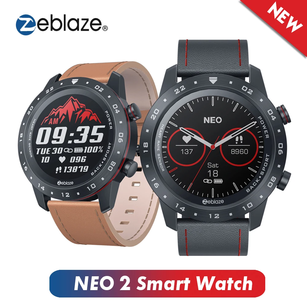Смарт часы Zeblaze NEO 2 с монитором здоровья и фитнеса водонепроницаемые спортивные