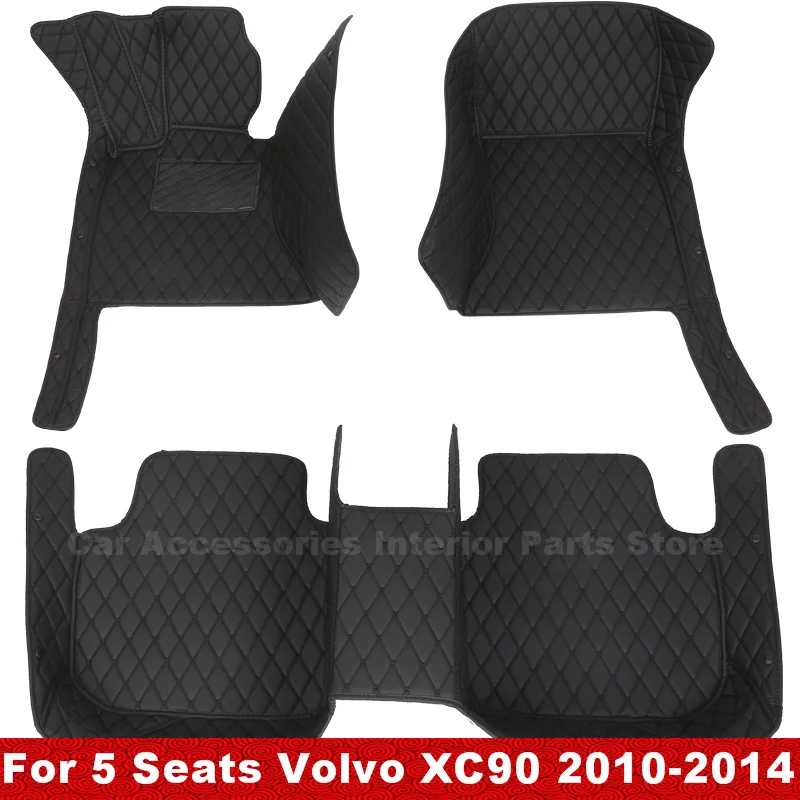 

Автомобильные коврики для 5 сидений Volvo XC90 2014 2013 2012 2011 2010, индивидуальные накладки на ножки, автомобильные аксессуары для автомобильных дета...