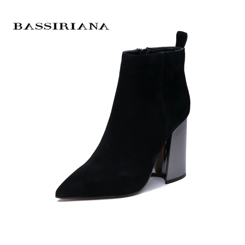 BASSIRIANA 2020 весна новые черные кожаные сексуальные модные женские высокие каблуки