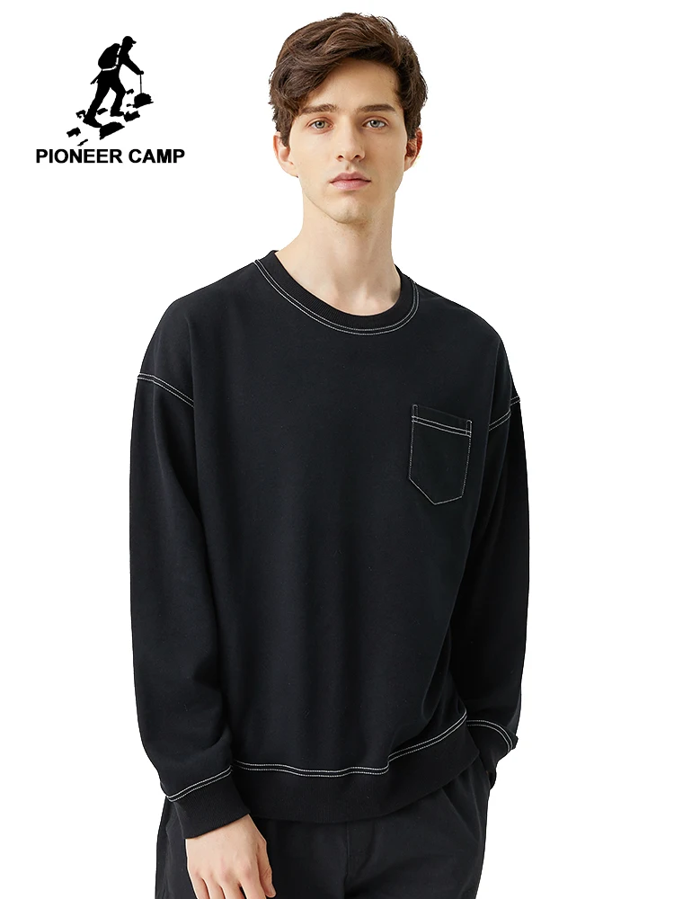 Пионерский лагерь новинка свободные толстовки Мужская Уличная одежда черный