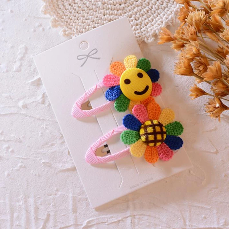 2 шт./компл. заколки для волос с солнечным цветком Детские милые аксессуары