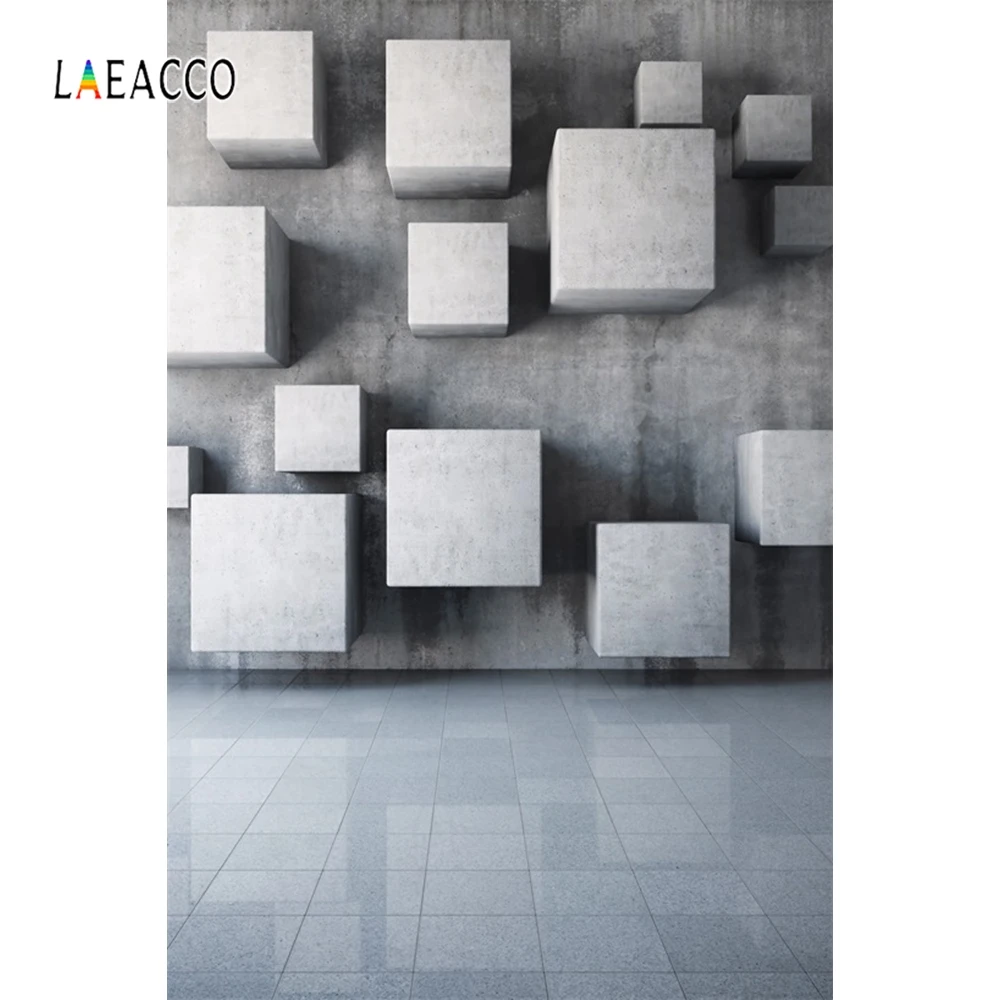 Laeacco 3D Space Marble Stone Brick Wall Blocks Portrait Baby Photography Backgrounds Photographic Backdrops For Photo Studio |