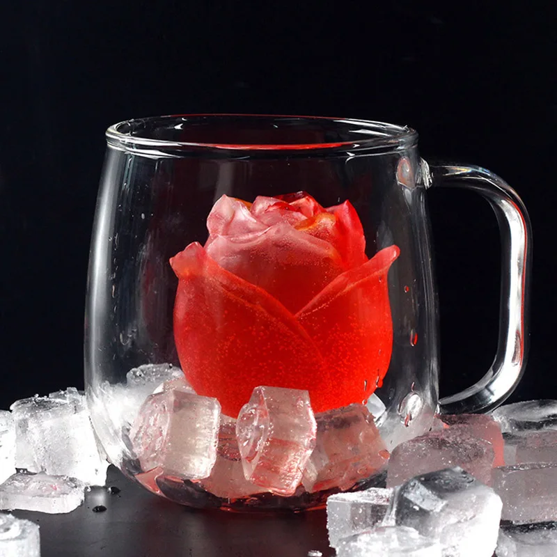 

Ice Cube Form Silicone Rose Shape Icecream Mold Tray 3D Big Ice Cream Ball Maker Reusable Whiskey Cocktail Mould Bar Tools Drops