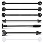 Промышленная Штанга, нержавеющая сталь, ушной хрящ Хеликс-раковина, серьги для пирсинга, 38 мм, промышленно производимые ювелирные изделия для пирсинга, 7 видов