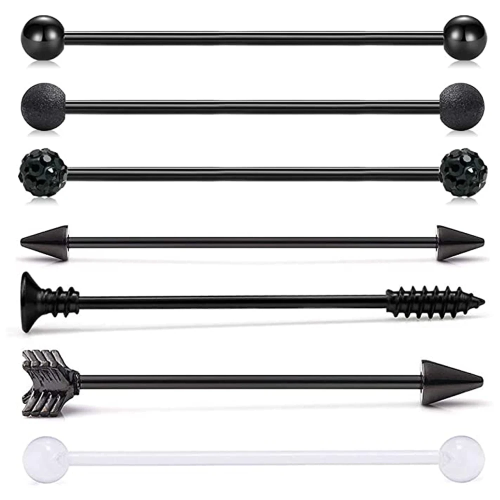 7 стилей Industrial Barbell из нержавеющей стали ушной хрящ Хеликс Conch Ги серьги для