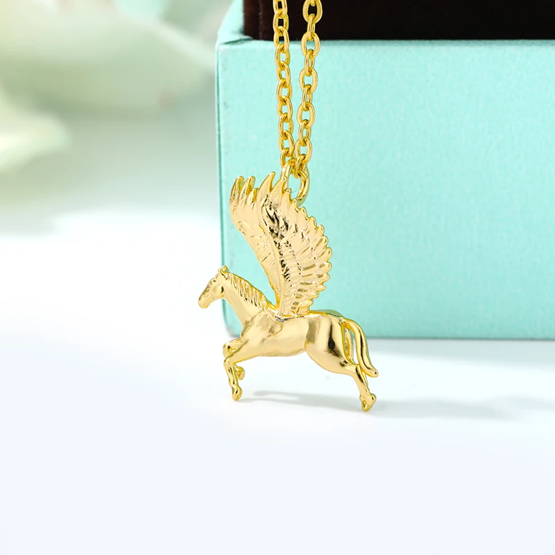 

Pegasus Necklace Chain Necklaces Stainless Steel Collar Aesthetic Choker Necklace for Women Man Chrismas Jewelry Gift 2020 New