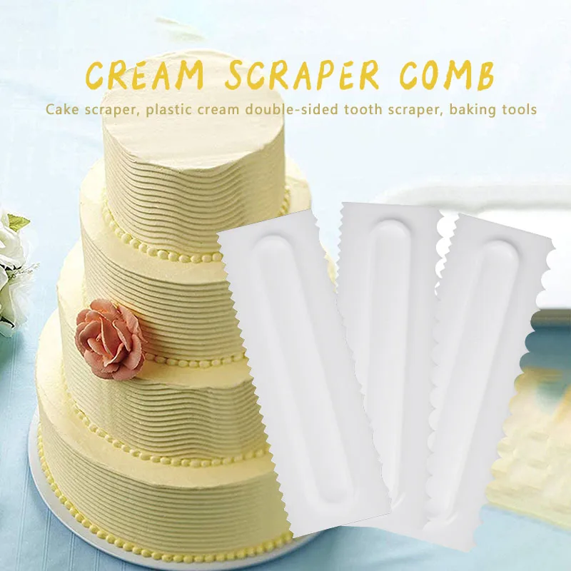

Cream Scraper Irregular Teeth Edge Spatulas DIY Cake Decorating Scraper Fondant Cake Slicer Pastry Cutters Baking Spatulas Tools
