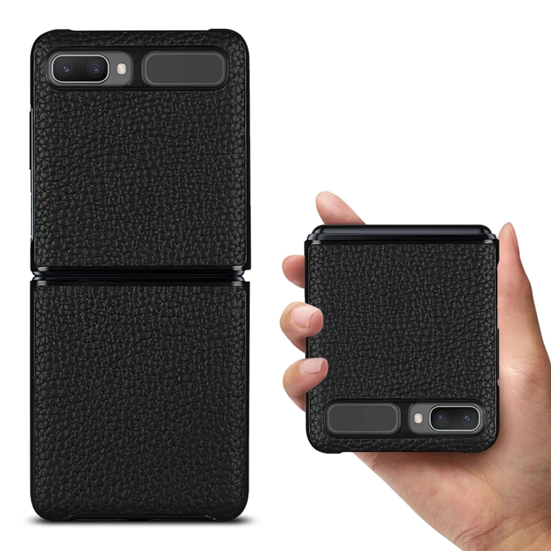 luxury first layer cowhide genuine leather case for samsung galaxy z flip 5g full protection case shockproof foldable cover free global shipping
