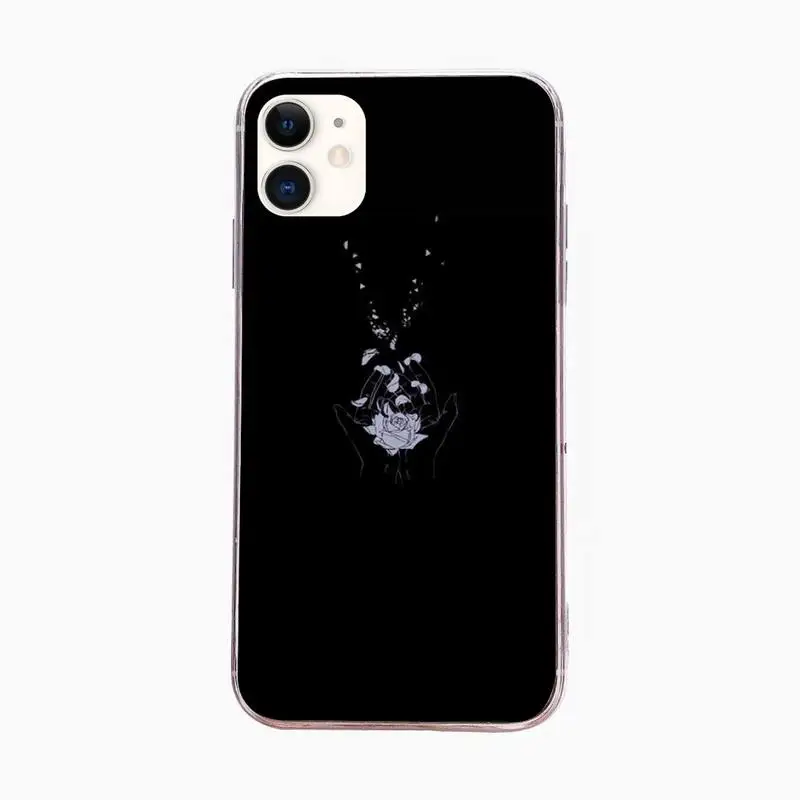 

Cartoon Simple Black Pattern Phone Case For Iphone 6 6s 7 8plus X Xr 11 12 Mini Pro Max Fundas Cover