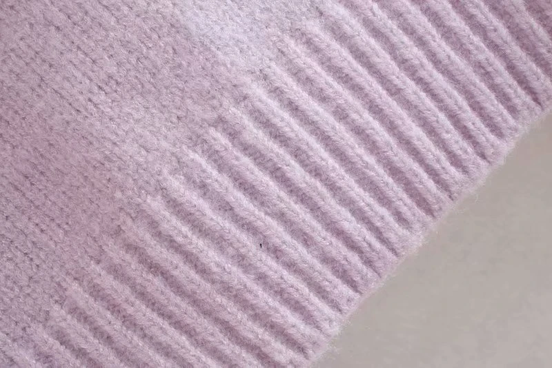 Женские вязаные свитера LUNDUNSHIJIA свободные фиолетового цвета с оборками и