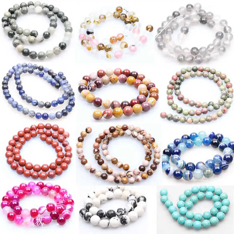 Бусины Из Натурального драгоценного камня бриллиантовый лавовый камень круглые