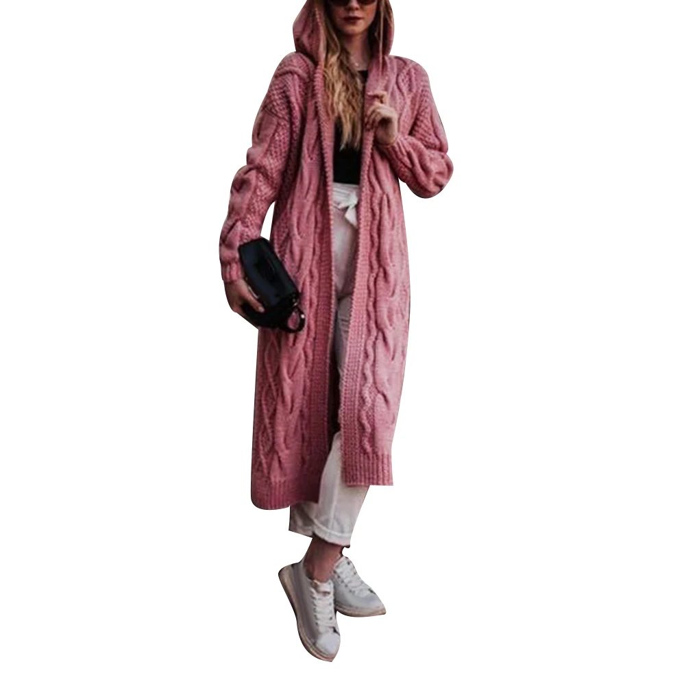 Модные зимние женские свитера однотонный свободный свитер с длинным рукавом