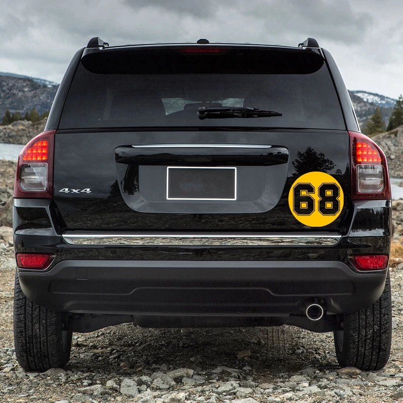 

SF20310# Die-cut Vinyl Decal Figure Number 68 Car Sticker Waterproof Auto Decors On Car Body Bumper Rear Window