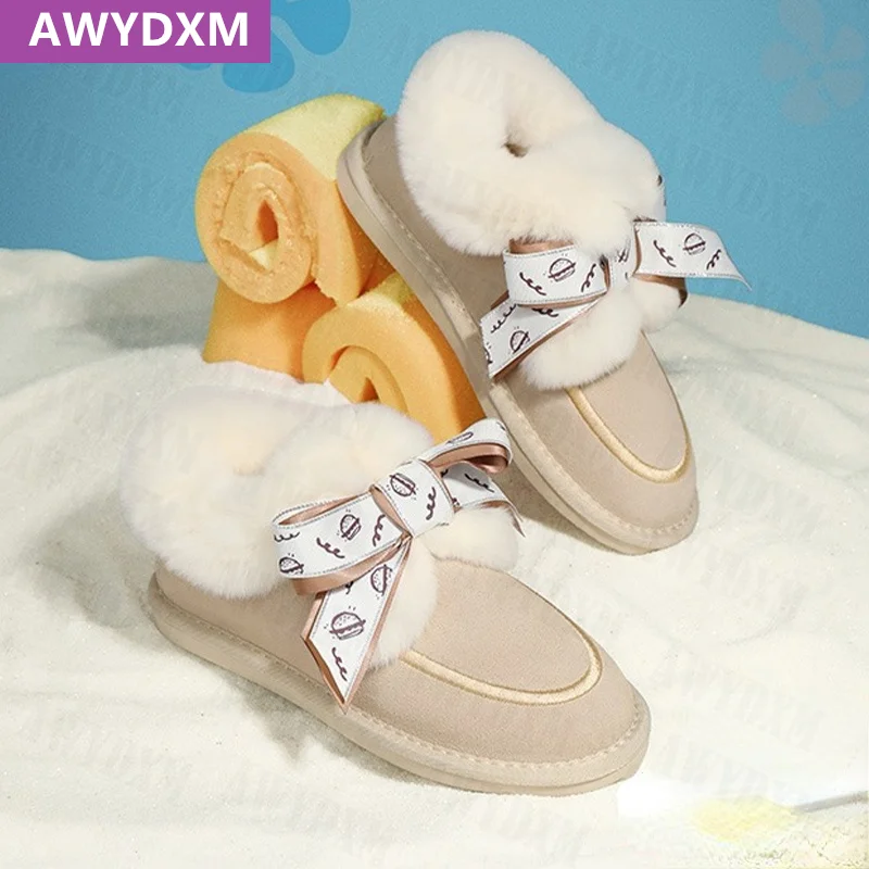 

Меховые женские зимние сапоги, новинка 2022, зимняя Милая женская обувь Челси, Нескользящие женские сапоги на платформе, дизайнерские брендов...