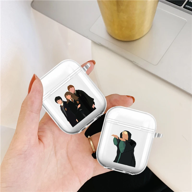 

Funny Cartoon Draco Malfoy Clear Headphone Case For Apple Airpods 1 2 Shockproof Silicone Protection Earphone Cover Accessories