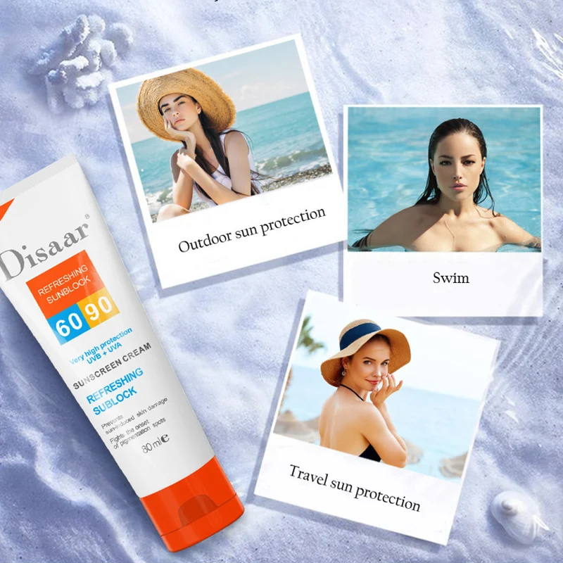 

80ml Facial Body Sunscreen Moisturizer Whiten Hydrating Long-Lasting SPF 90 Summer Sunscreen Cream For Men And Women Body Care
