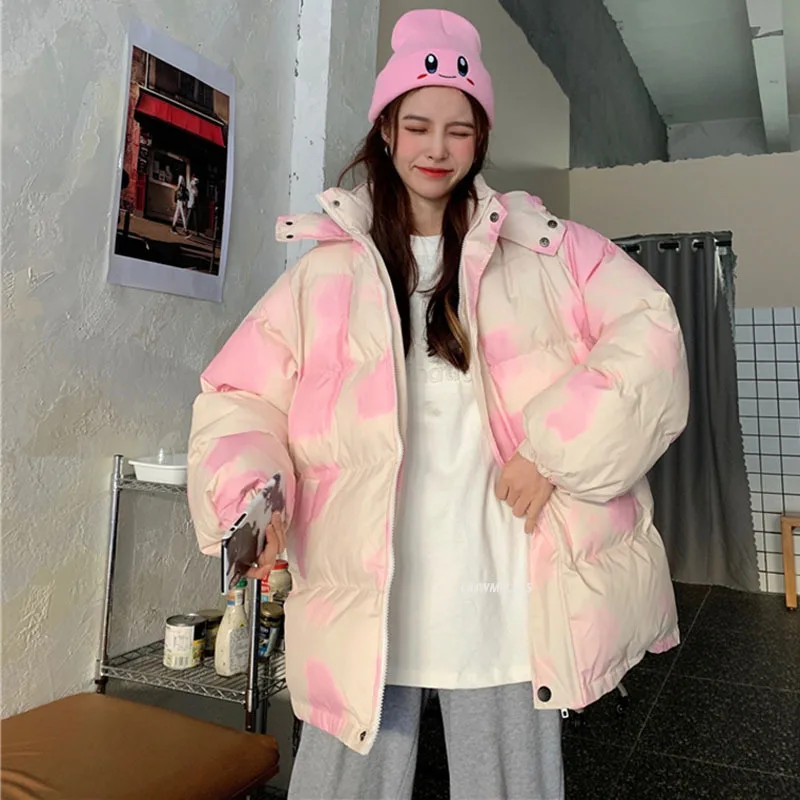 Куртка в Корейском стиле утепленная куртка оверсайз с воротником стойкой