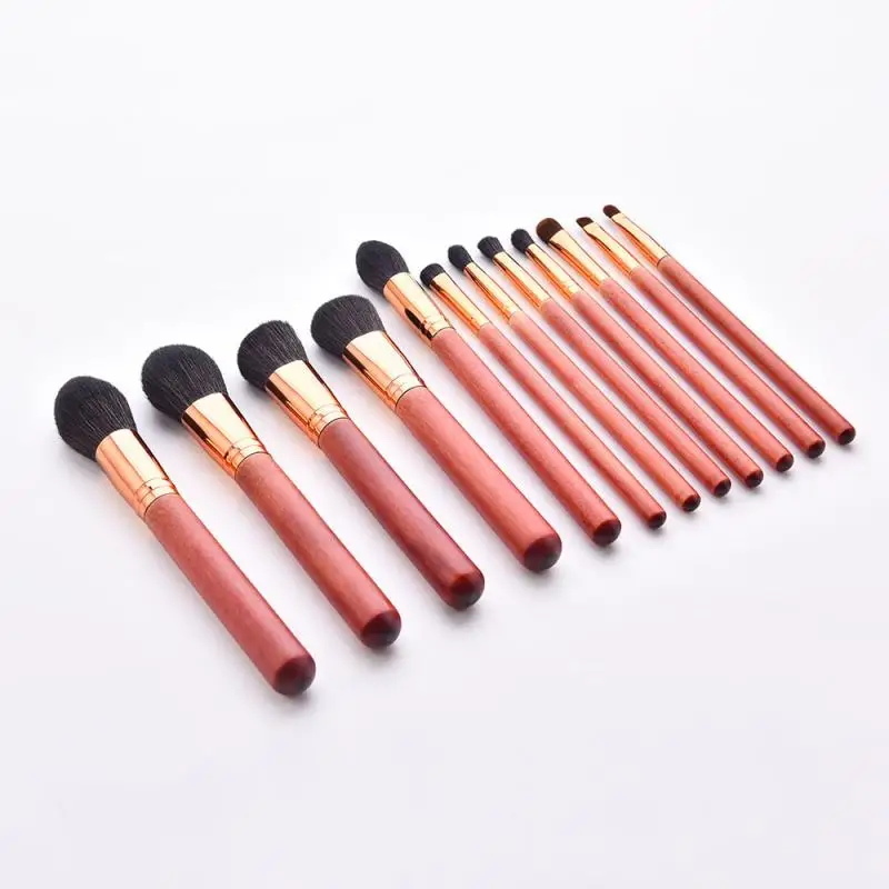 

12 Pcs/set Pro Makeup Brushes Set Foundation Blending Brushes High-end Rosewood Powder Brush Makeup Tools Cosmetics Women