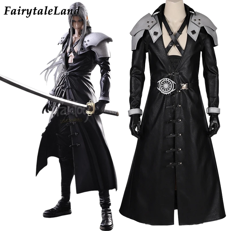 

FF7 Sephiroth Costume Cosplay Halloween Game Final Fantasy 7 Remake Clothing Adult Men Party Outfit Cosplay Boots