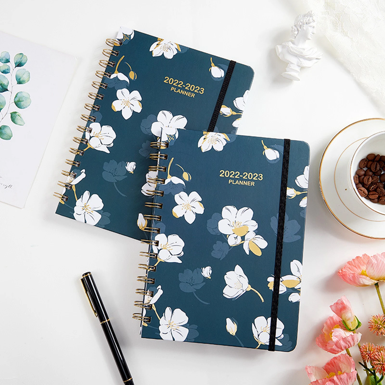

2022 Yearly Agenda Planner Monthly Weekly Plan Portable A5 Notebook Cute Diary Flower Journal Office Stationery