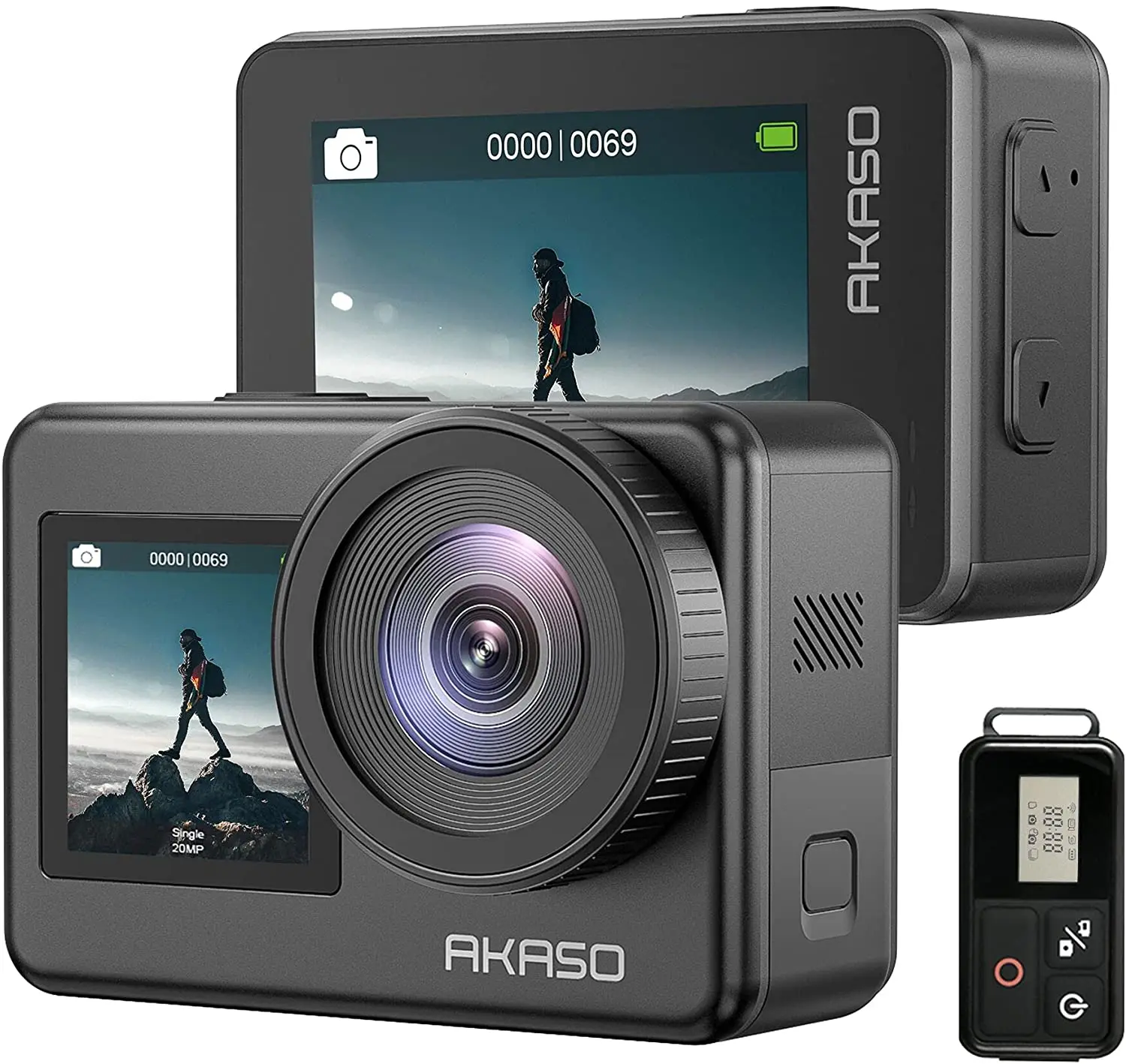 للبيع AKASO Brave 7 4K30FPS 20MP واي فاي عمل كاميرا تعمل باللمس كاميرا Vlog EIS 2.0 التكبير التحكم الصوتي كاميرا مقاومة للماء Suport Mic