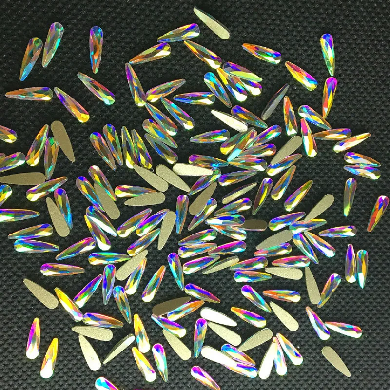 50 шт. Стразы для дизайна ногтей алмазные украшения каплевидные стеклянные