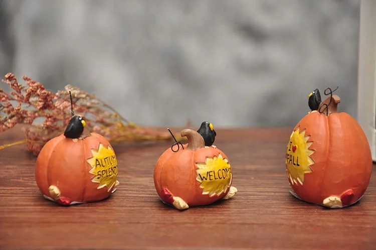 

Halloween Scene Fun Decoration Gift Creative Bird Pumpkin Succulent Bonsai for Halloween Home Party Decorations
