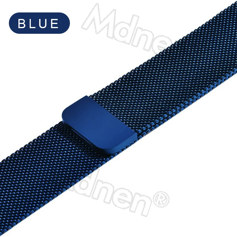 Миланская петля, ремешок для Apple Watch, 42 мм, 38 мм, Iwatch 4, 3, 2, 1, Mdnen, браслет из нержавеющей стали, часы с магнитной пряжкой - Цвет ремешка: blue