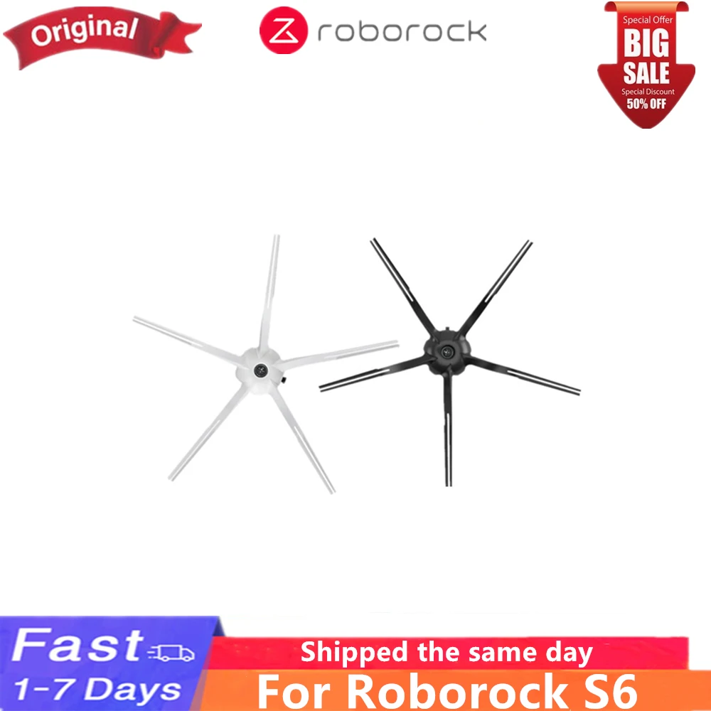 

Оригинальный робот-пылесос Roborock S6 S60 белый/черный Пятиугольный мягкая боковая щетка запасные части Аксессуары