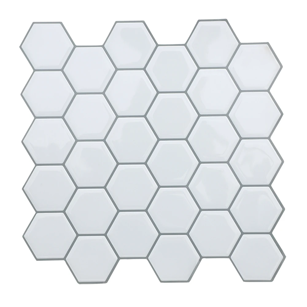 Шестигранная белая виниловая наклейка самоклеящиеся обои 3D Наклейка на стену