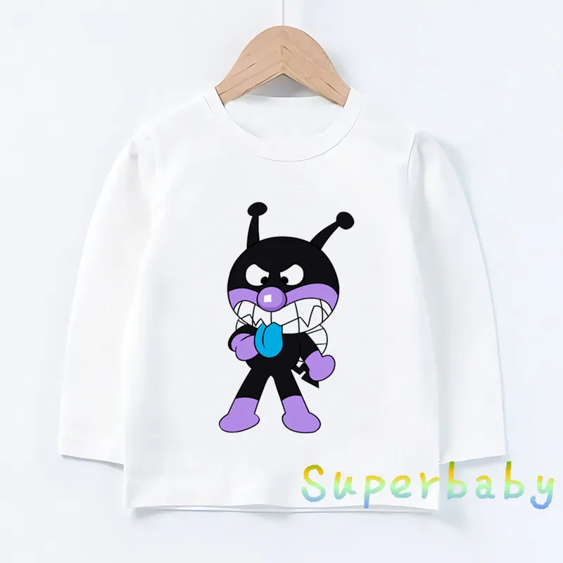 Детская футболка с принтом Anpanman and Baikinman забавные детские топы длинным рукавом