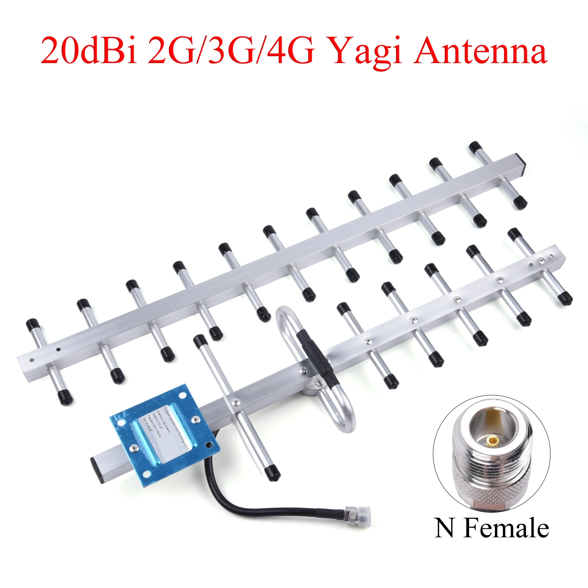 20 дБи 2G/3G/4G Yagi антенна 824-2700 МГц N Женская внешняя для GSM UMTS LTE усилитель мобильного
