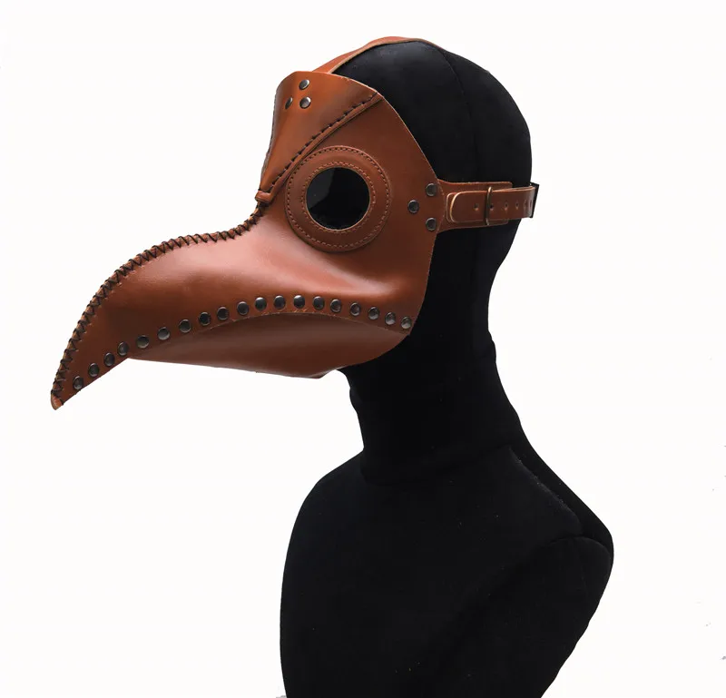 Коричневый чумной доктор маска Орел клюв стимпанк Длинный Нос Маски черный PU
