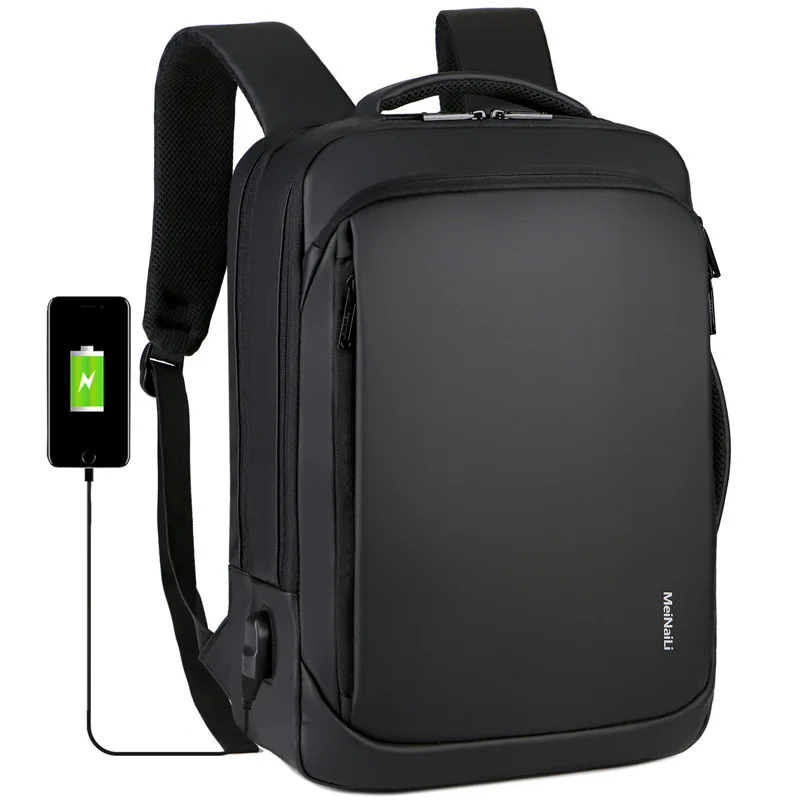 

15.6 Inch Laptop Backpack Waterproof Nylon Multifunctional USB Recharging Bag Travel Commute Business Notebook Computer Backpack