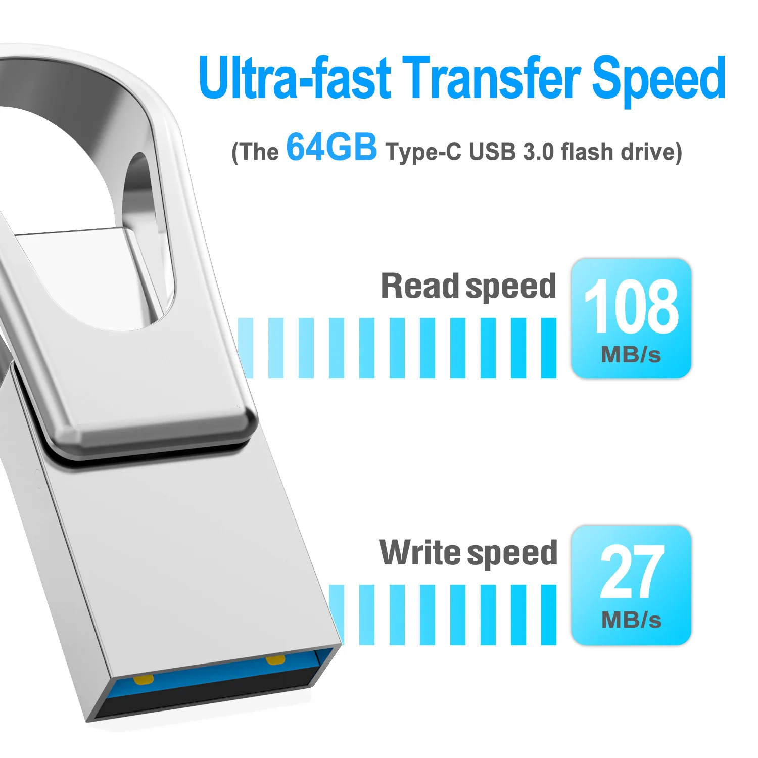 

2 in 1 Mini 32GB 64GB 128GB USB3.0 Flash Drive OTG Type C Memory Stick Pen Drive Waterproof