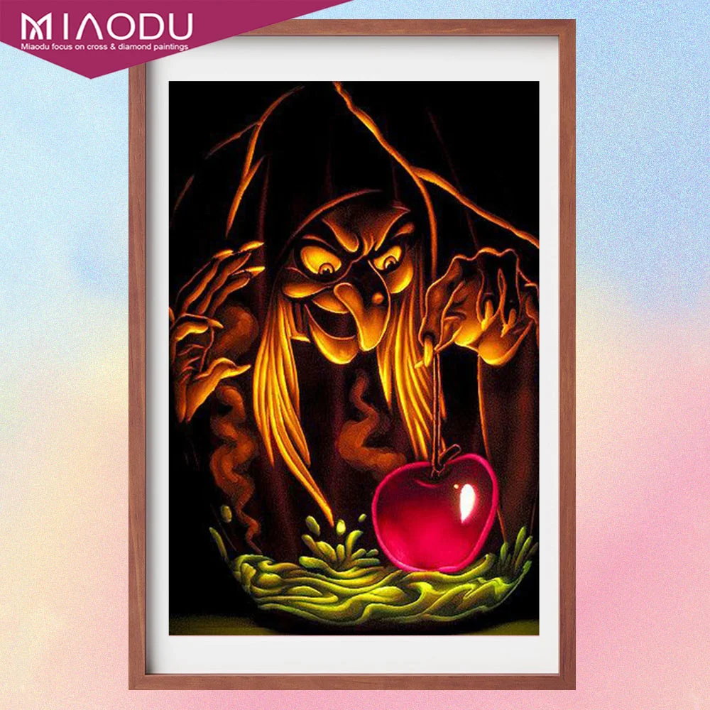 

Disney Evil Witch Poison Apple 5D Diamond Painting Cross Stitch Kits Embroidery Handicraft Art Full Drill MosaicHome Decor Gifts