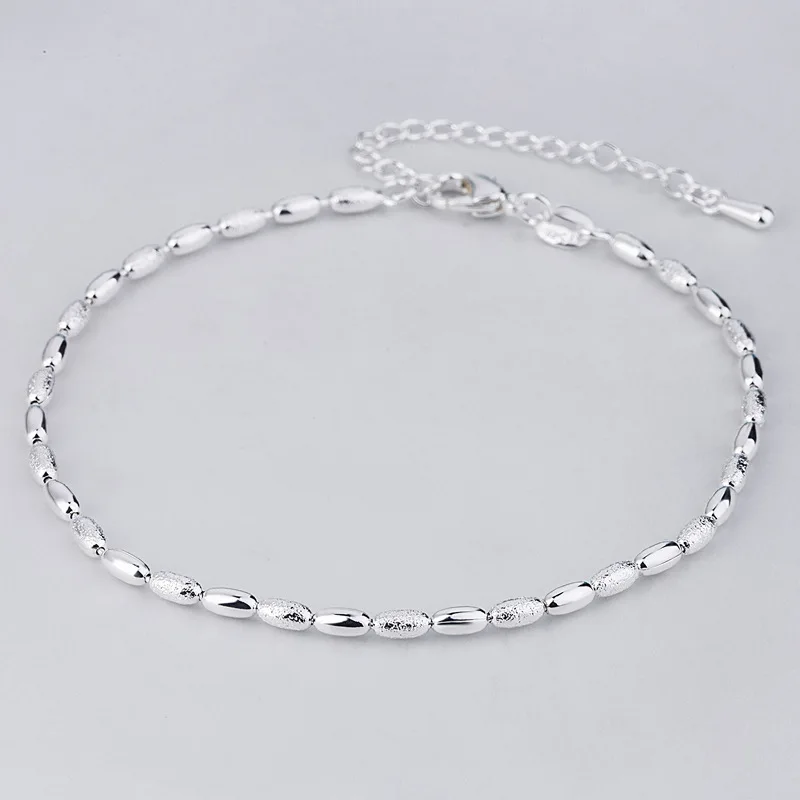 

2021 New Korean Style Fashion Jewelry bracelet homme Olive Bead Plate with Silvery Color