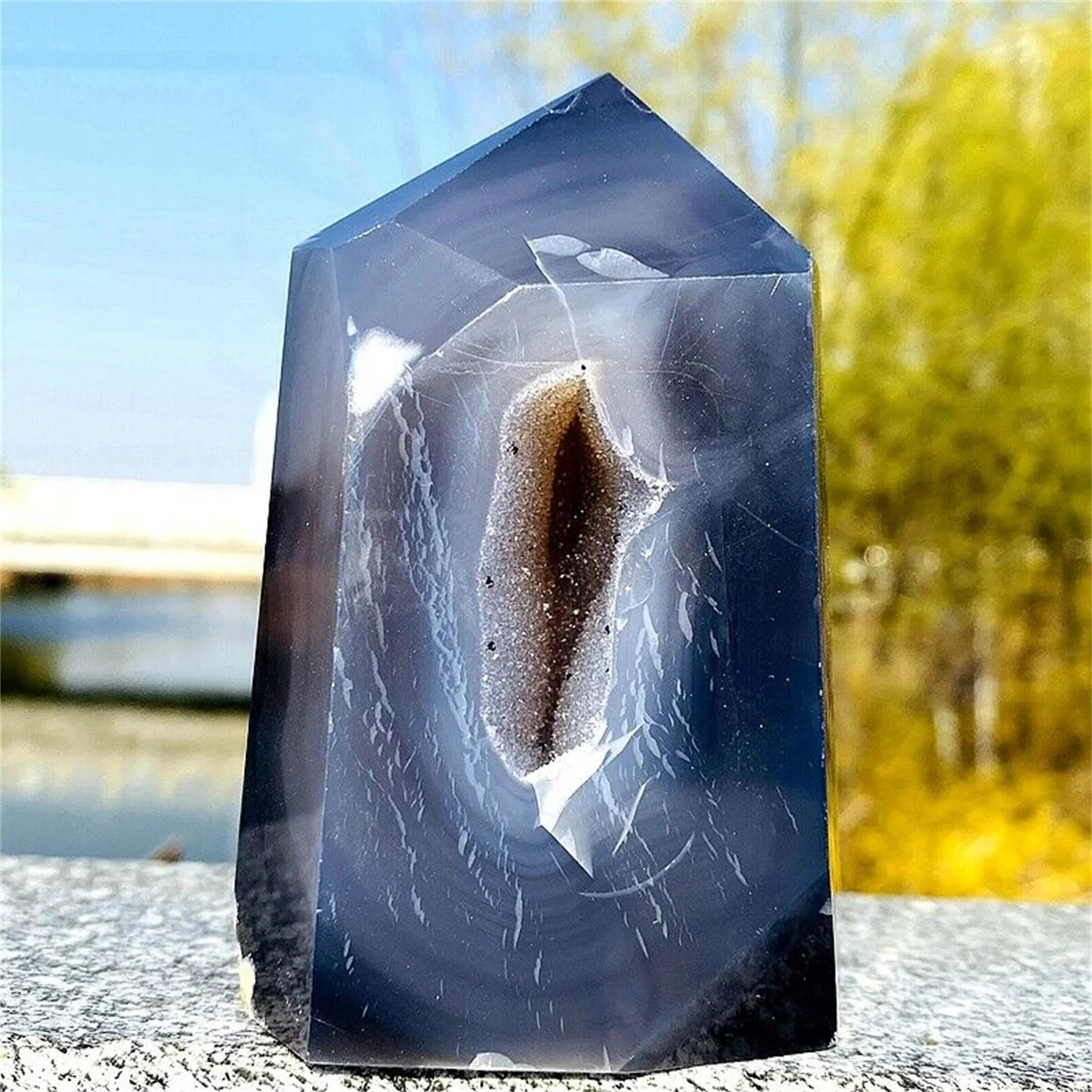 

Natural Brazilian agate crystal Druid energy Gem Reiki healing
