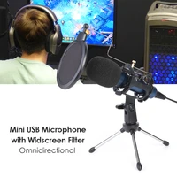 usb condenser microphone with shock mount tripod filter for recording gaming network teaching video conferencing