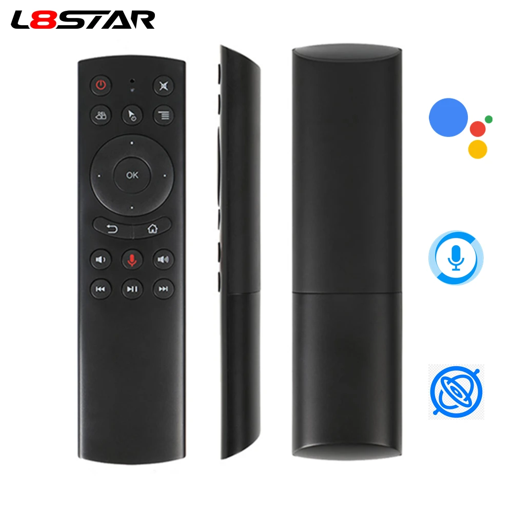 

G20 Air Mouse Gyrocope smart Google Voice Sensing 2.4G IR Learning RF Universal Remote Control For Mini PC Android TV Box HK1